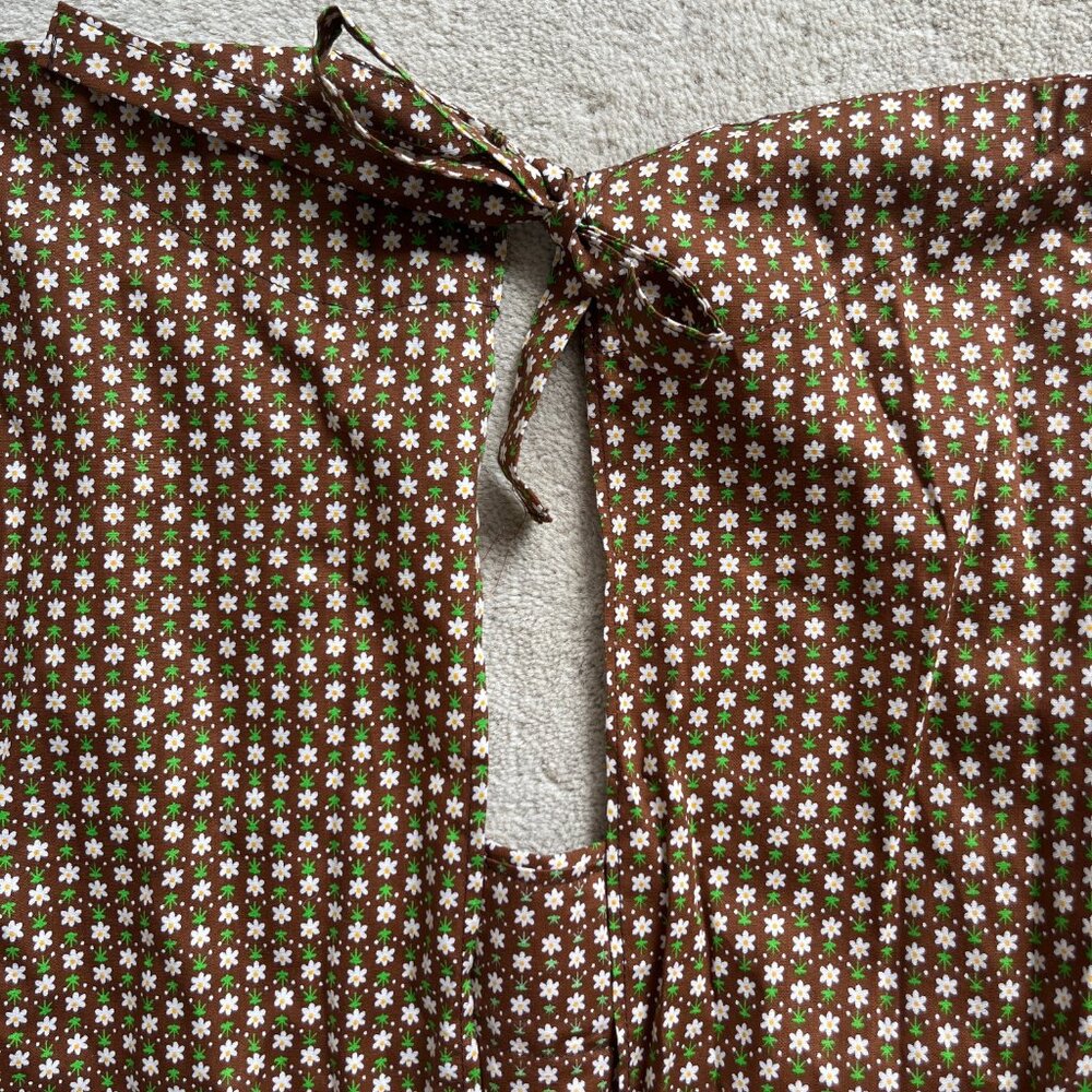 Vintage Japanese Calico Print Cotton House Dress / Apron Women's Large - Picture 15 of 15
